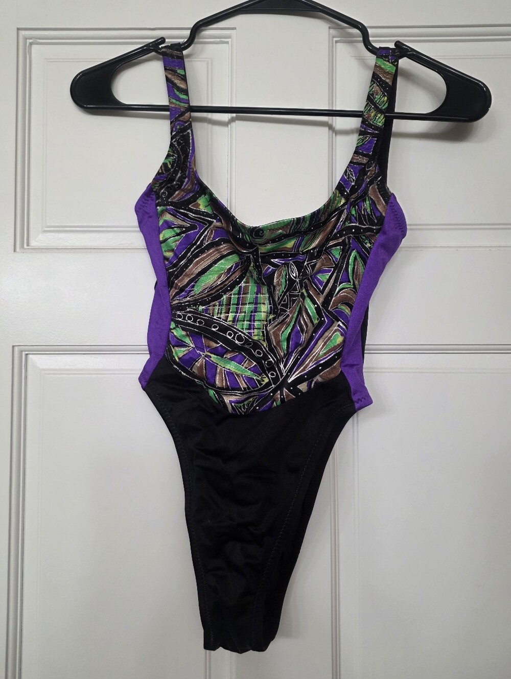 Jag Jeans Black and Purple Trim One Piece Bikini Top Size 6